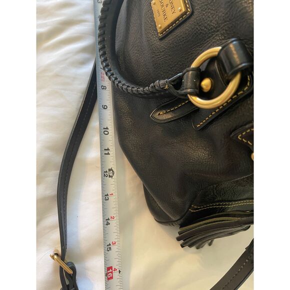 Dooney & Bourke Florentine Black Pebble Leather Satchel Handbag Crossbody Bag - Picture 13 of 14